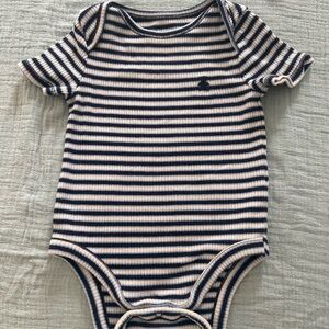 BABY GAP Navy and Cream Striped Bodysuit